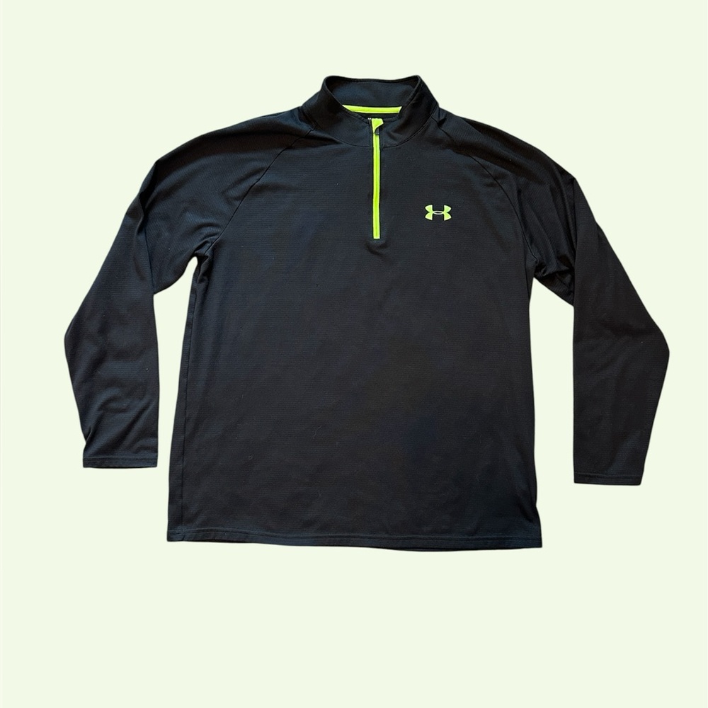 Under Armour Black Quarter Zip Pullover Jacket, size large